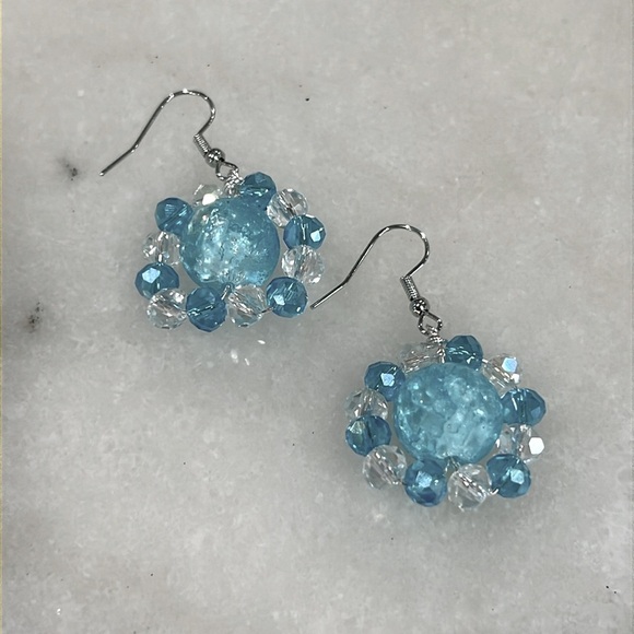 Crackle Quartz Bubble Earrings - Picture 3 of 4